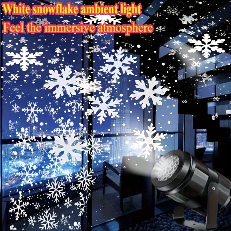 Lumière de Projection de flocon de neige LED, flocon de neige rotatif alimenté par USB pour noël, Halloween, simulation de neige d'hiver, fête de Passion, 1 pièce