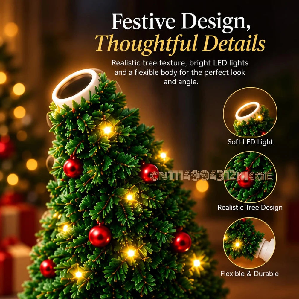 Projecteur de lumière de Noël, veilleuse de Noël alimentée par USB avec plus de 6 motifs festifs, lampe d'arbre flexible pour chambre à coucher, plafond