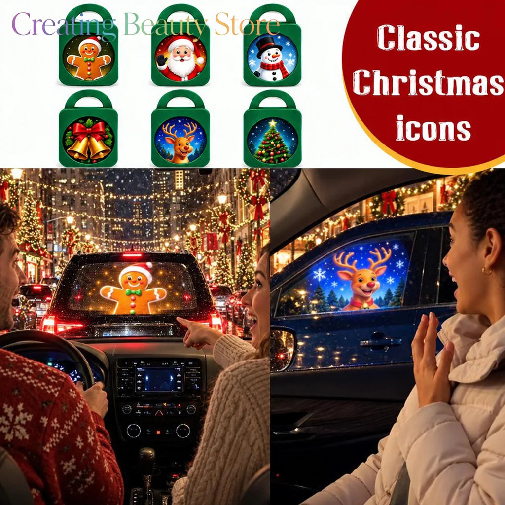 Projecteur de Noël pour voiture : apportez la magie des fêtes sur la route, projecteur de Noël portable pour voiture.