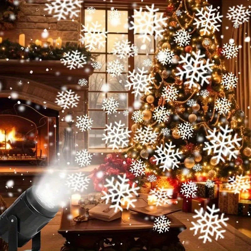 Lumière de Projection de flocon de neige LED, flocon de neige rotatif alimenté par USB pour noël, Halloween, simulation de neige d'hiver, fête de Passion, 1 pièce