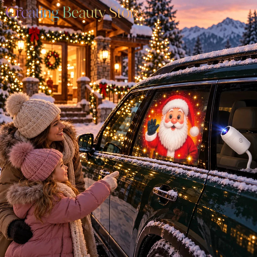 Projecteur de Noël pour voiture : apportez la magie des fêtes sur la route, projecteur de Noël portable pour voiture.
