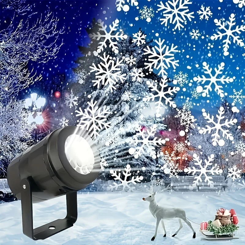 Lumière de Projection de flocon de neige LED, flocon de neige rotatif alimenté par USB pour noël, Halloween, simulation de neige d'hiver, fête de Passion, 1 pièce
