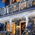 Guirlande lumineuse solaire à 162 LED de 9 mètres, pour décoration extérieure de gouttières, jardin, fête, cour, Noël et vacances.