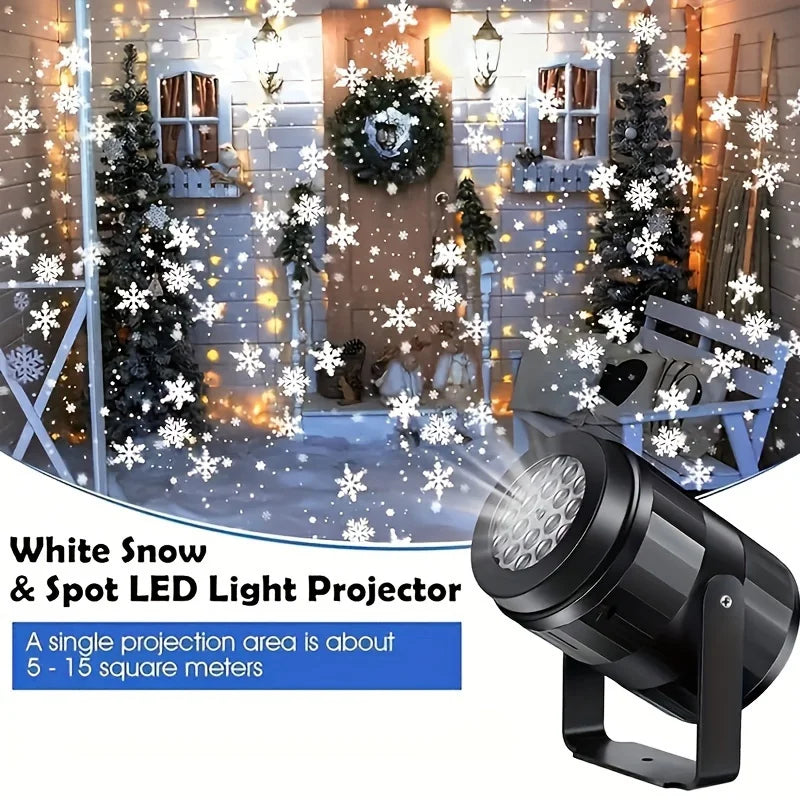 Lumière de Projection de flocon de neige LED, flocon de neige rotatif alimenté par USB pour noël, Halloween, simulation de neige d'hiver, fête de Passion, 1 pièce