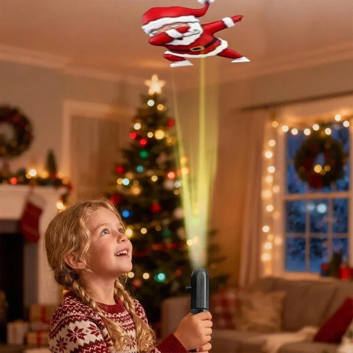 Projecteur de Noël flexible, lampe de projection à motifs de neige et de Père Noël pour voiture, chambre à coucher, fête, décoration de vacances, lot de 4/6/10