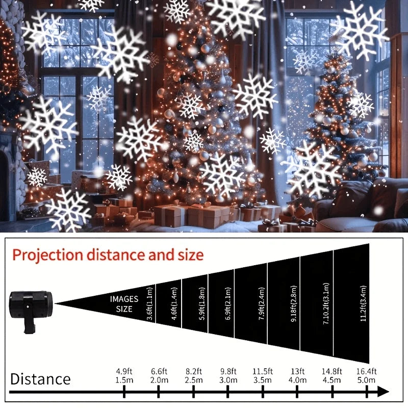 Lumière de Projection de flocon de neige LED, flocon de neige rotatif alimenté par USB pour noël, Halloween, simulation de neige d'hiver, fête de Passion, 1 pièce