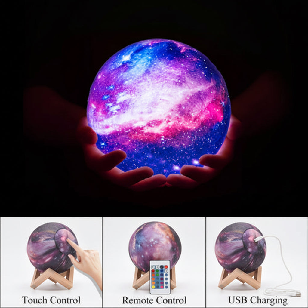 3D Printing Moon Lamp Galaxy Moon Light with Remote Control